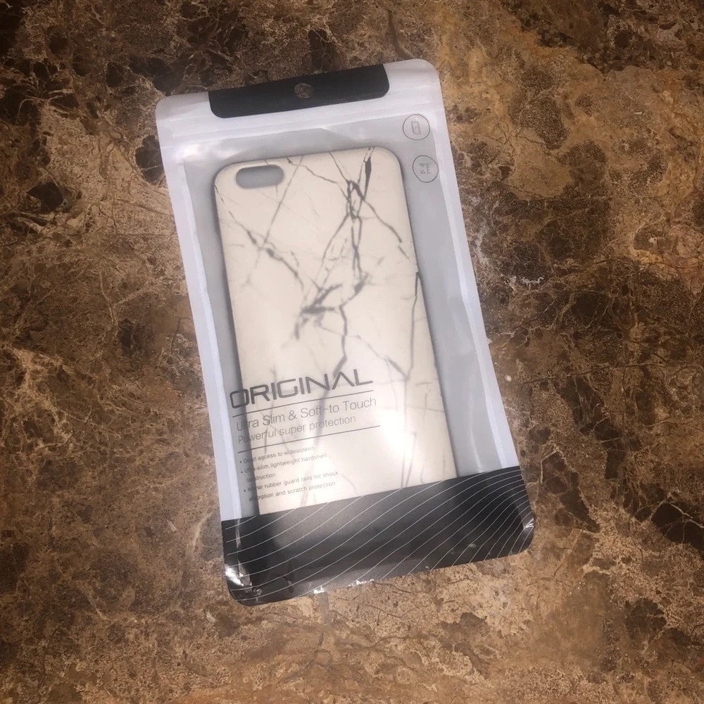 NEW Ultra Slim & Soft to Touch Hardshell Marble White iPhone 6 Plus Phone Case